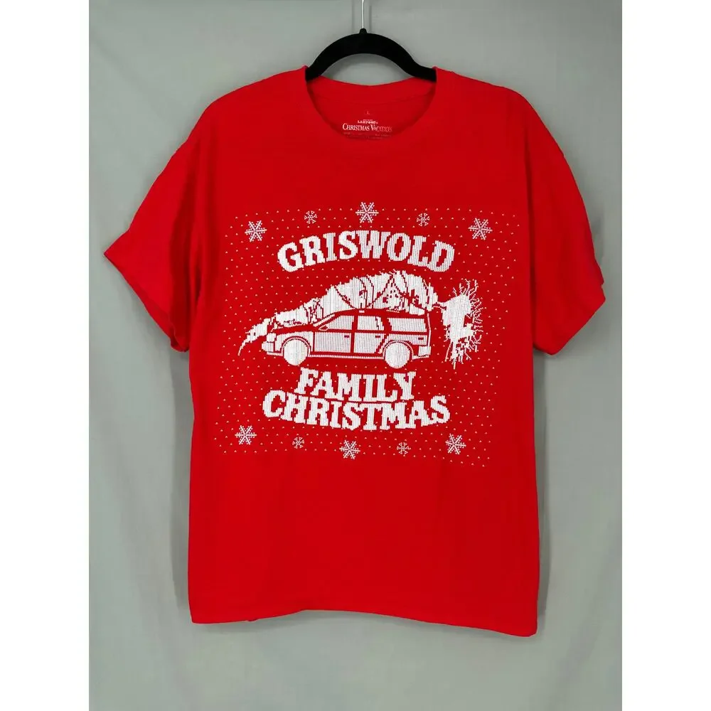 National Lampoons Christmas Vacation Shirt Mens Large Red Griswold Tree Holiday - Picture 1 of 5